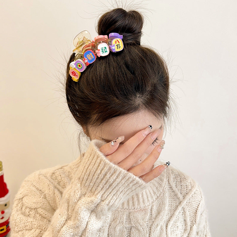 Cute Mahjong Grabber Hairpin for Kids - Large Size