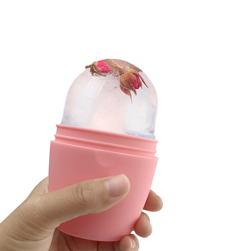 Rose Ice Roller Face Massage Tool with Silicone Base